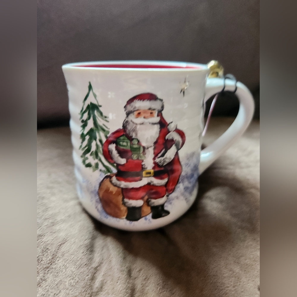 Christmas Santa Mug Peppermint And Pine NWT